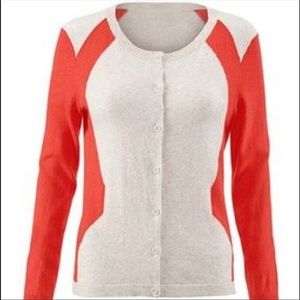 EUC CAbi Orange Hourglass Flame Cardigan XL